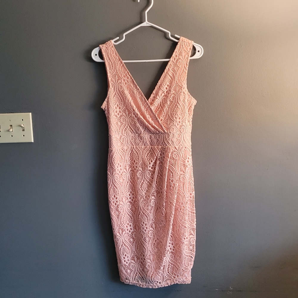 Le chateau pink lace dress size medium